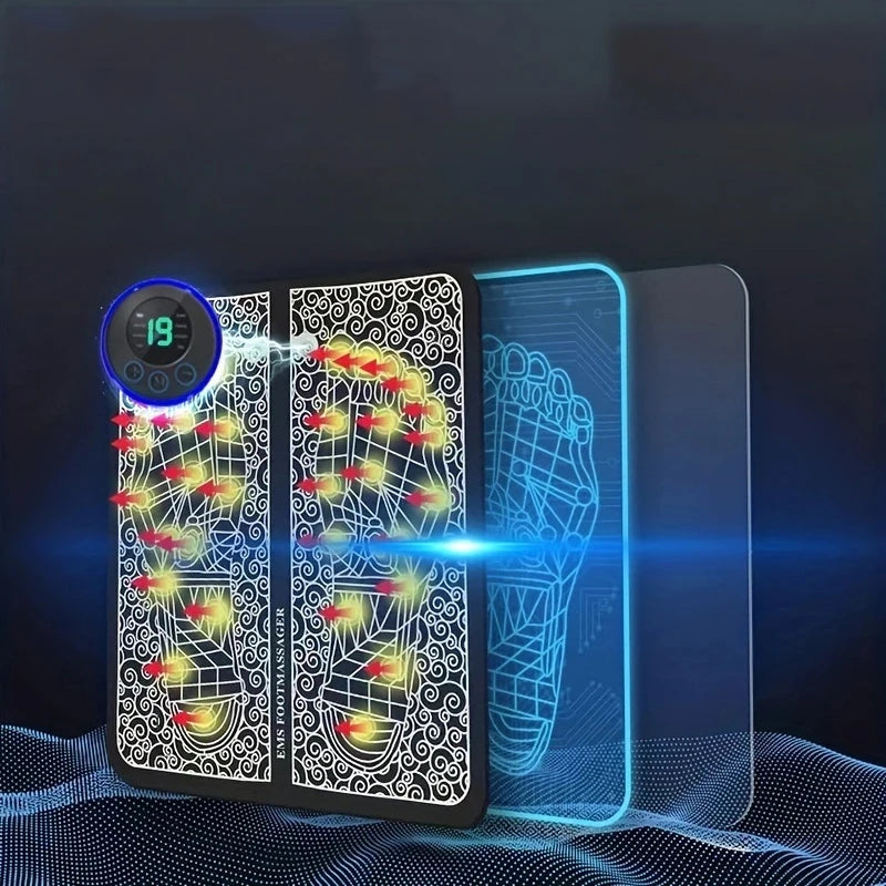 Stylique Glow™ Smart EMS Foot Massager Pad – Rechargeable Muscle Relaxation for Home & Travel