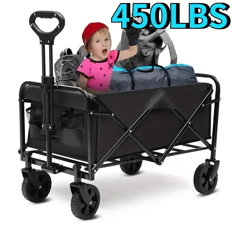 Heavy Duty Foldable Wagon Cart – Multipurpose Utility Trolley for Shopping, Gardening & Pet Travel | Stylique Glow