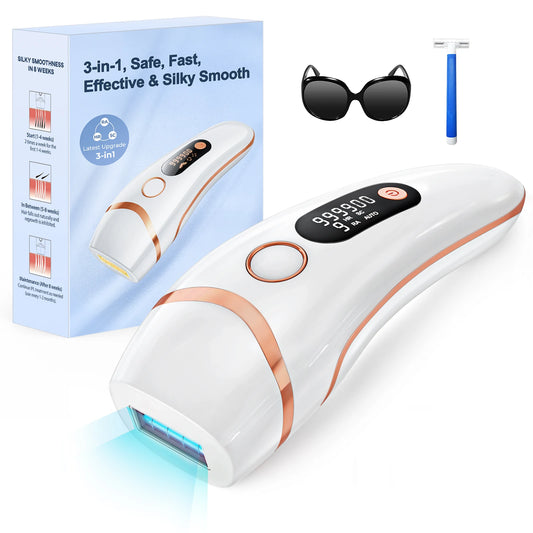 Stylique Glow™ 999,000 Flashes IPL Hair Removal Laser – Painless, Permanent Hair Reduction for Men & Women