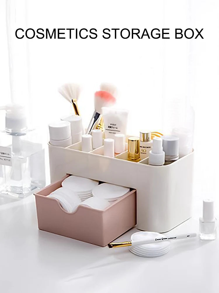 Stylique Glow™ Luxury Multifunctional Nail & Cosmetic Storage Box – Elegant Desktop Organizer