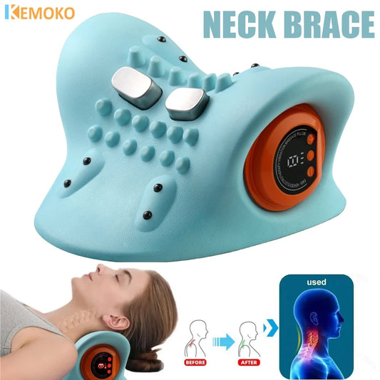 Stylique Glow™ Electric Cervical Massager – Smart Neck & Shoulder Relaxation Pillow with Heat Therapy