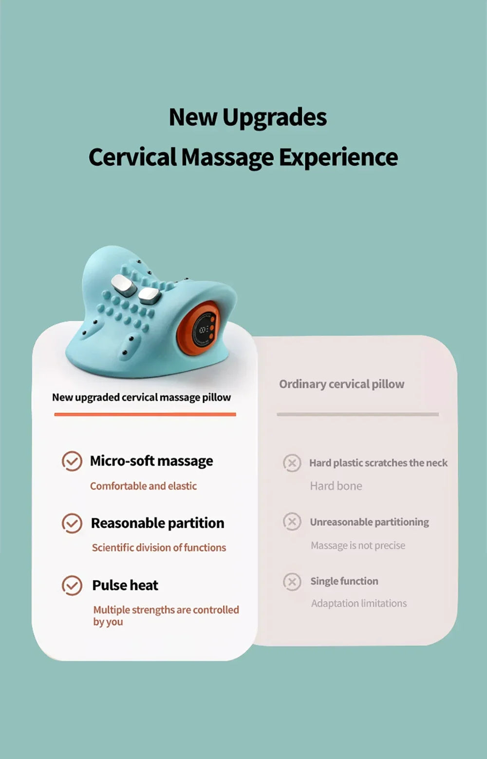 Stylique Glow™ Electric Cervical Massager – Smart Neck & Shoulder Relaxation Pillow with Heat Therapy