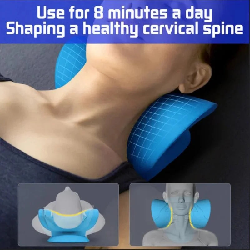 Stylique Glow™ Cervical Relaxer Pillow – Neck & Shoulder Traction Stretcher for Deep Relief