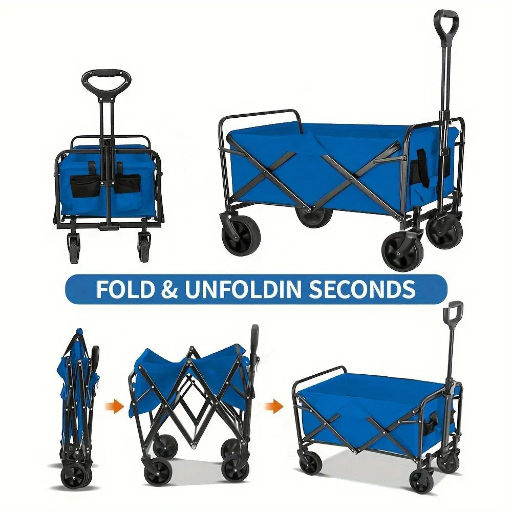 Heavy Duty Foldable Wagon Cart – Multipurpose Utility Trolley for Shopping, Gardening & Pet Travel | Stylique Glow