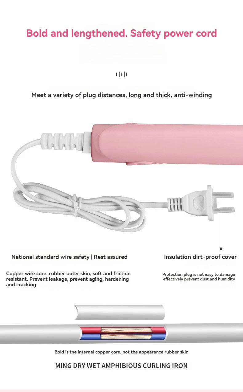 Stylique Glow™ Mini Ceramic Hair Straightener – Dual-Use Curler & Portable Beauty Tool