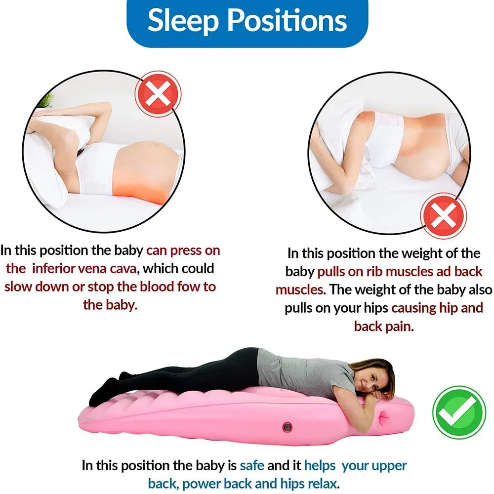 Stylique Glow™ Pregnancy Body Pillow – Inflatable, Full-Length Maternity Sleeping & Yoga Mat | Perfect Gift for Expecting Moms