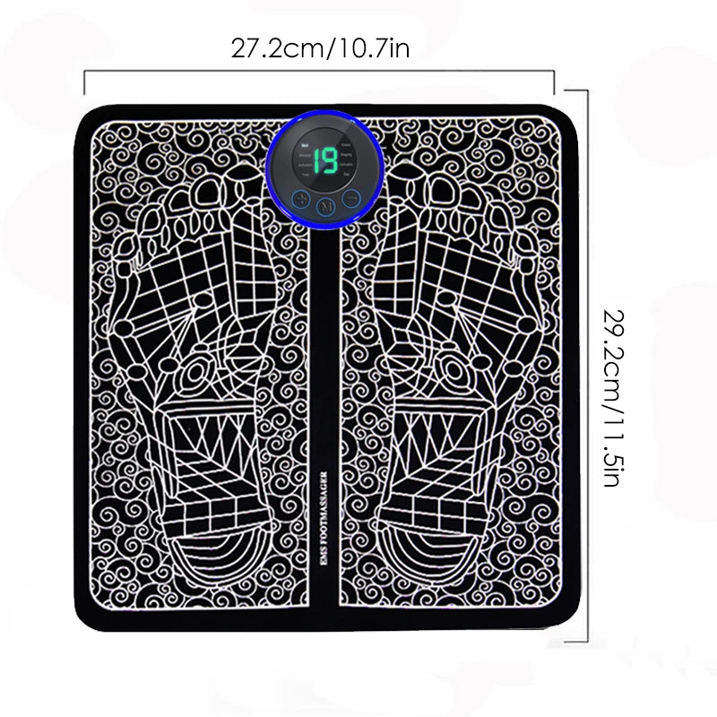 Stylique Glow™ Smart EMS Foot Massager Pad – Rechargeable Muscle Relaxation for Home & Travel