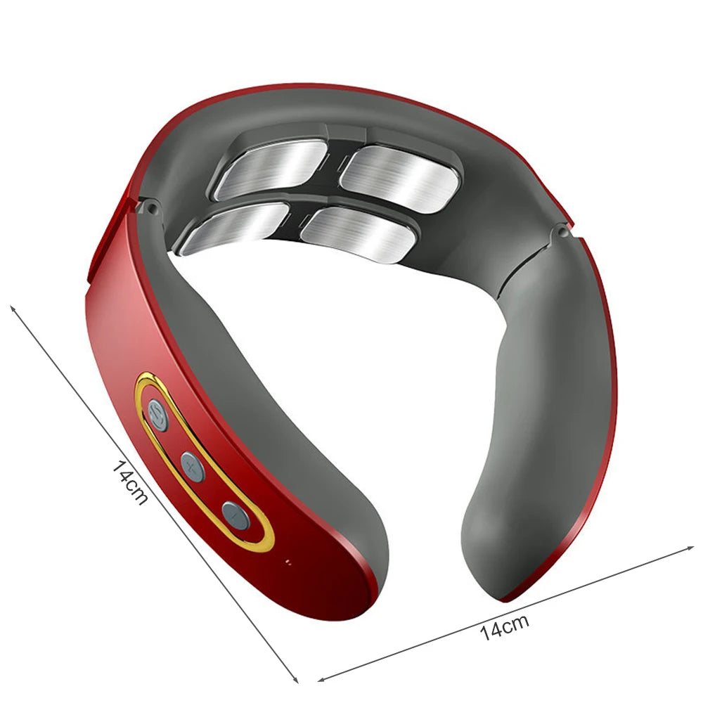 Stylique Glow™ Smart Pulse Neck Massager – Heated 4-Head TENS Cervical Therapy