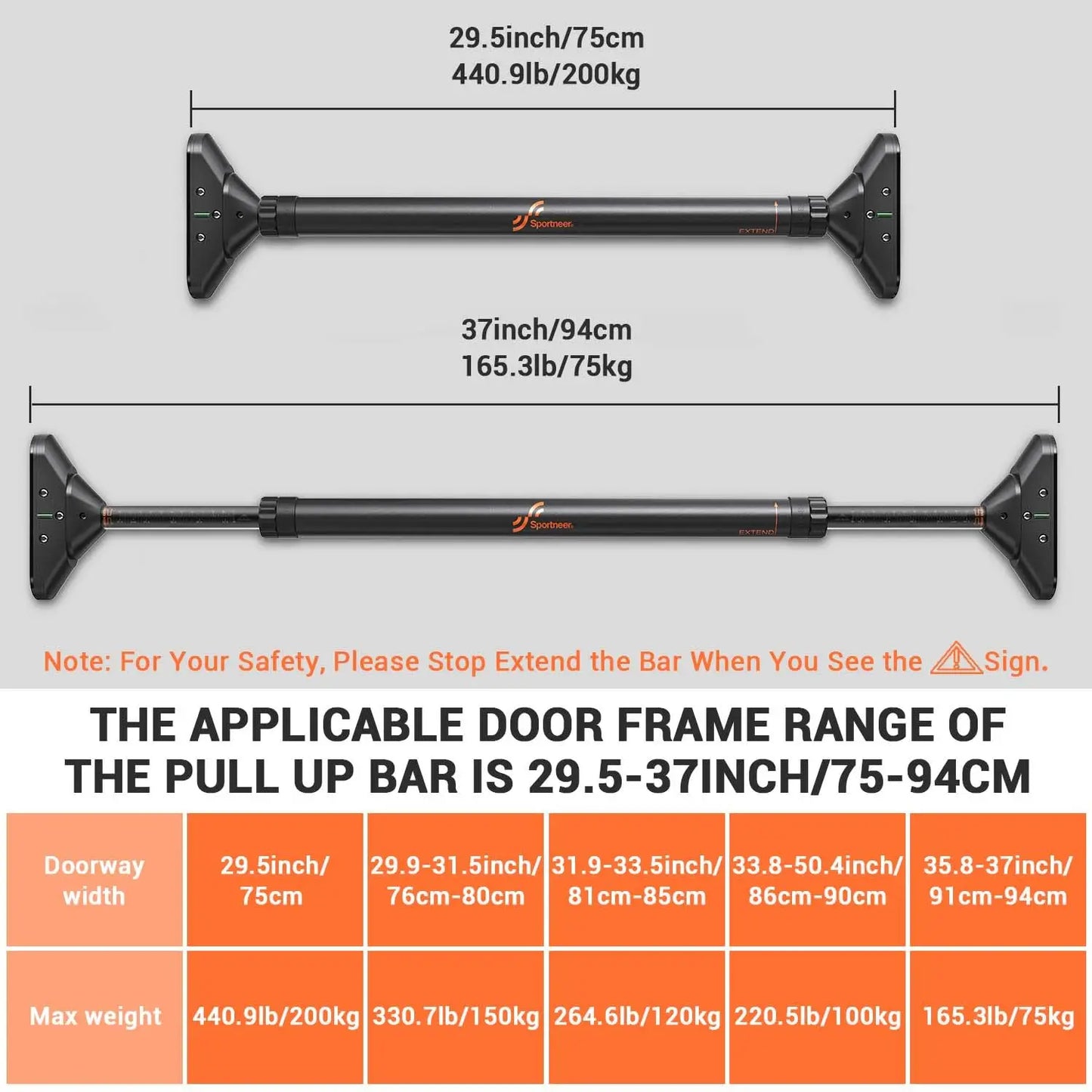 Stylique Glow™ No-Screw Adjustable Pull-Up Bar – Luxury Home Strength Trainer, 440lbs Capacity