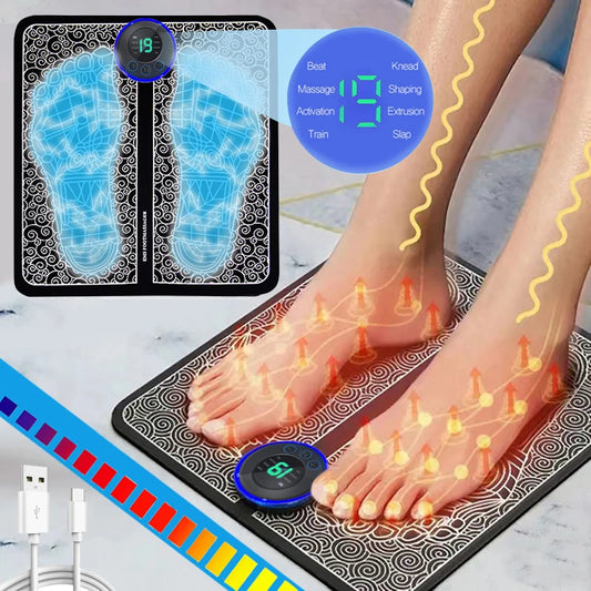 Stylique Glow™ Smart EMS Foot Massager Pad – Rechargeable Muscle Relaxation for Home & Travel