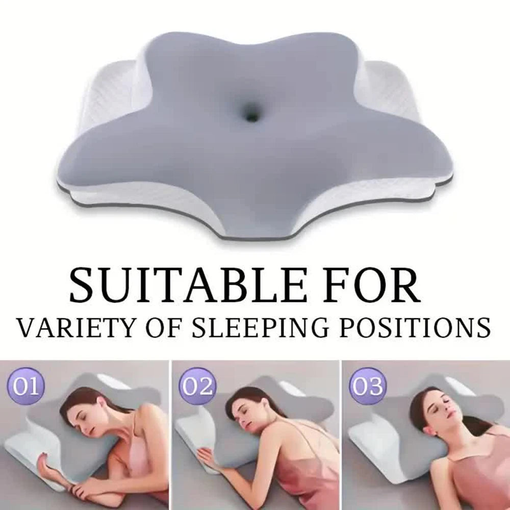 Stylique Glow™ Butterfly Memory Foam Pillow – Orthopedic Neck Relief for Deep Sleep Comfort
