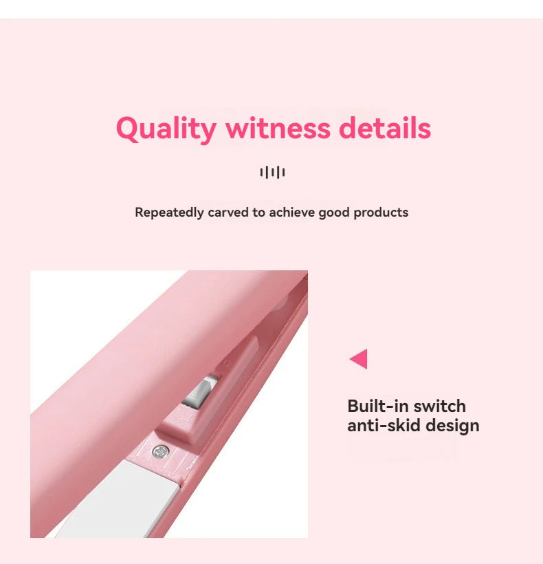 Stylique Glow™ Mini Ceramic Hair Straightener – Dual-Use Curler & Portable Beauty Tool