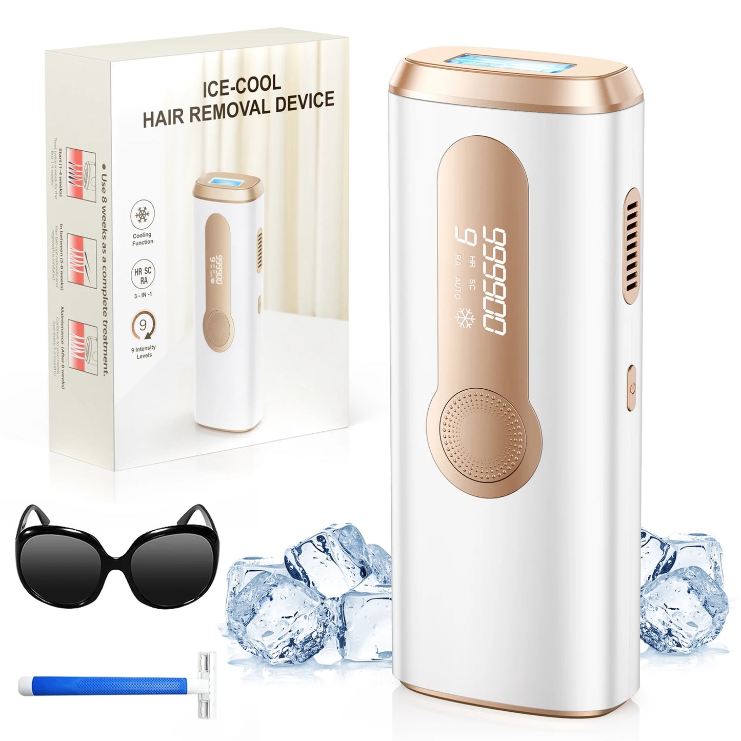 Stylique Glow™ IPL Laser Hair Removal Handset – 990,000 Flashes | Painless Permanent Smooth Skin