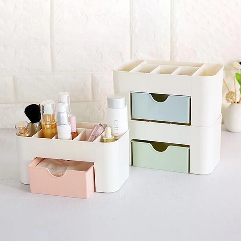 Stylique Glow™ Luxury Multifunctional Nail & Cosmetic Storage Box – Elegant Desktop Organizer