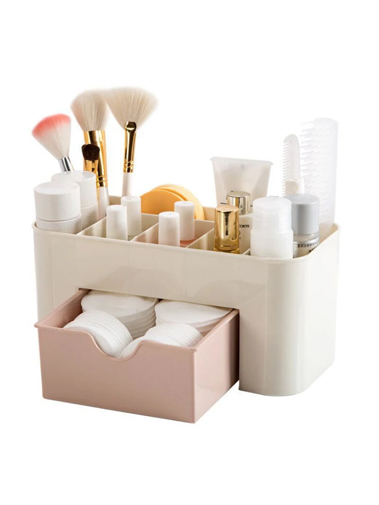 Stylique Glow™ Luxury Multifunctional Nail & Cosmetic Storage Box – Elegant Desktop Organizer