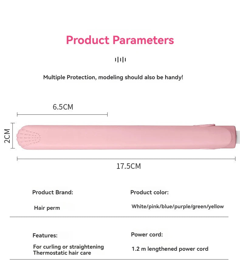 Stylique Glow™ Mini Ceramic Hair Straightener – Dual-Use Curler & Portable Beauty Tool
