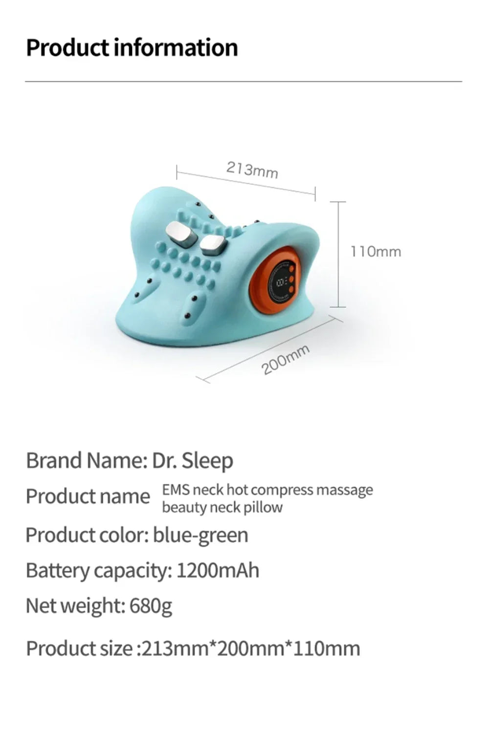 Stylique Glow™ Electric Cervical Massager – Smart Neck & Shoulder Relaxation Pillow with Heat Therapy