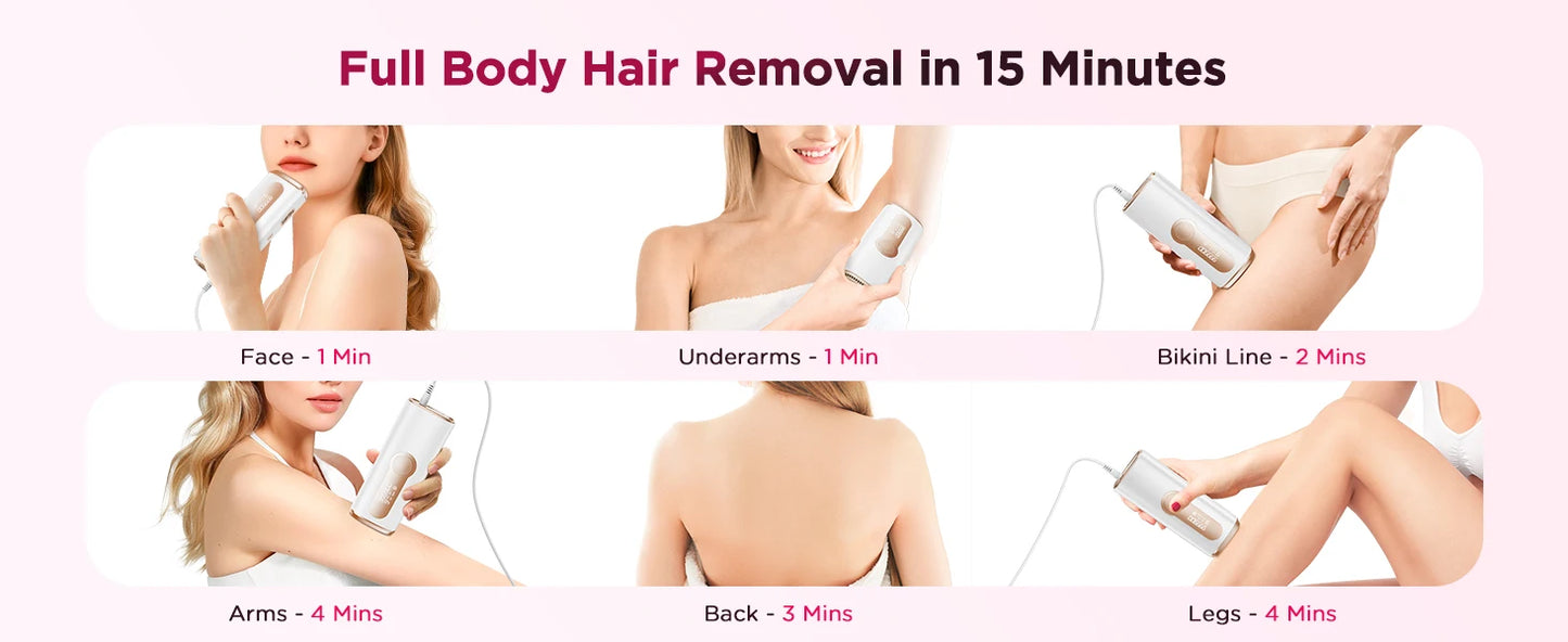 Stylique Glow™ IPL Laser Hair Removal Handset – 990,000 Flashes | Painless Permanent Smooth Skin
