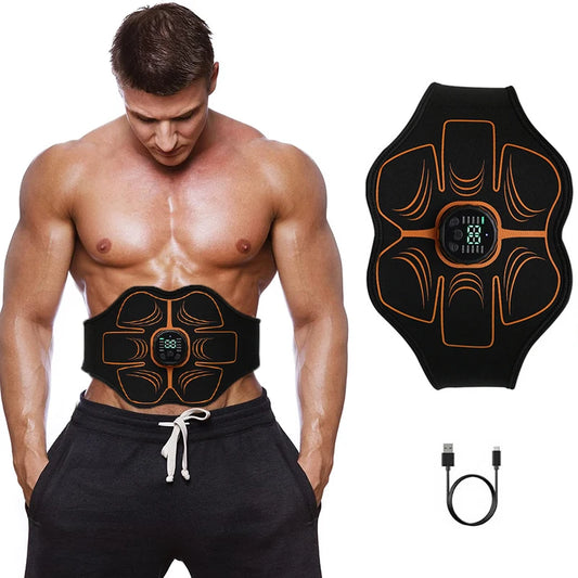 Stylique Glow™ EMS Ab Toner Belt – USB Rechargeable Smart Slimming & Muscle Stimulator for Home Fitness