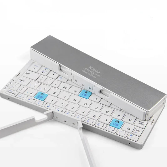 BOW Foldable Bluetooth Keyboard – Portable Mini Wireless Aluminum Keypad with Stand | 50% OFF