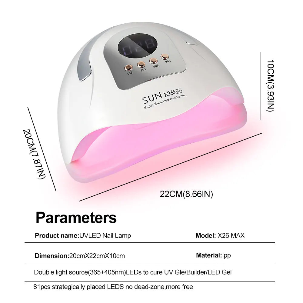 Stylique Glow™ X26Max 81LED UV Nail Lamp – Professional Gel Nail Dryer with Timer & Sensor