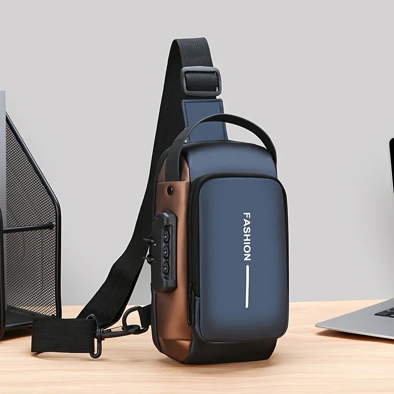 Stylique Glow™ UrbanEdge Sling Bag – Waterproof Men's Crossbody Chest Pack with Phone Pocket