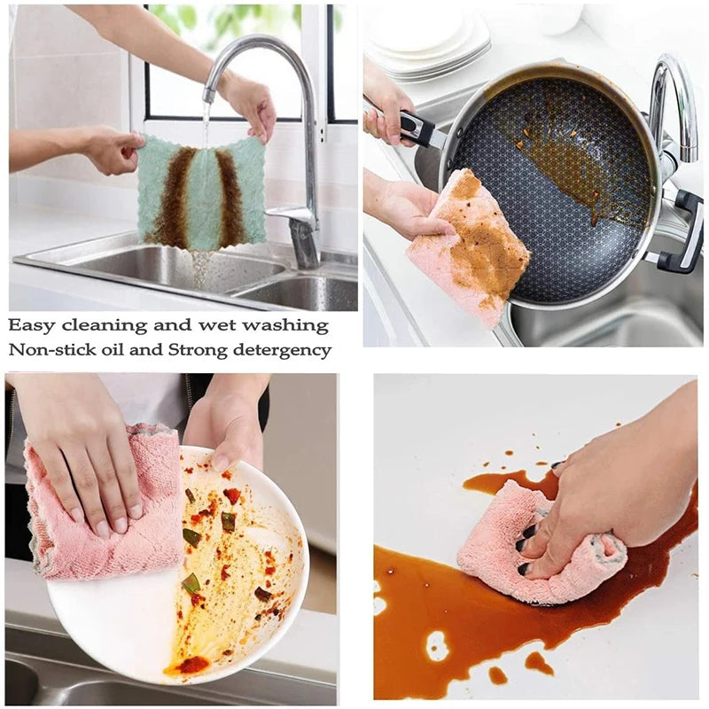 Ultra-Absorbent Microfiber Kitchen Towels – Non-Stick Oil Cleaning Cloths by Stylique Glow