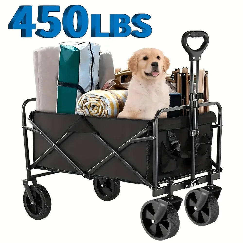 Heavy Duty Foldable Wagon Cart – Multipurpose Utility Trolley for Shopping, Gardening & Pet Travel | Stylique Glow