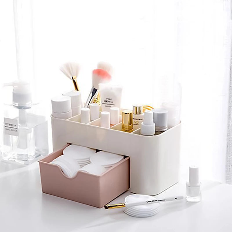 Stylique Glow™ Luxury Multifunctional Nail & Cosmetic Storage Box – Elegant Desktop Organizer