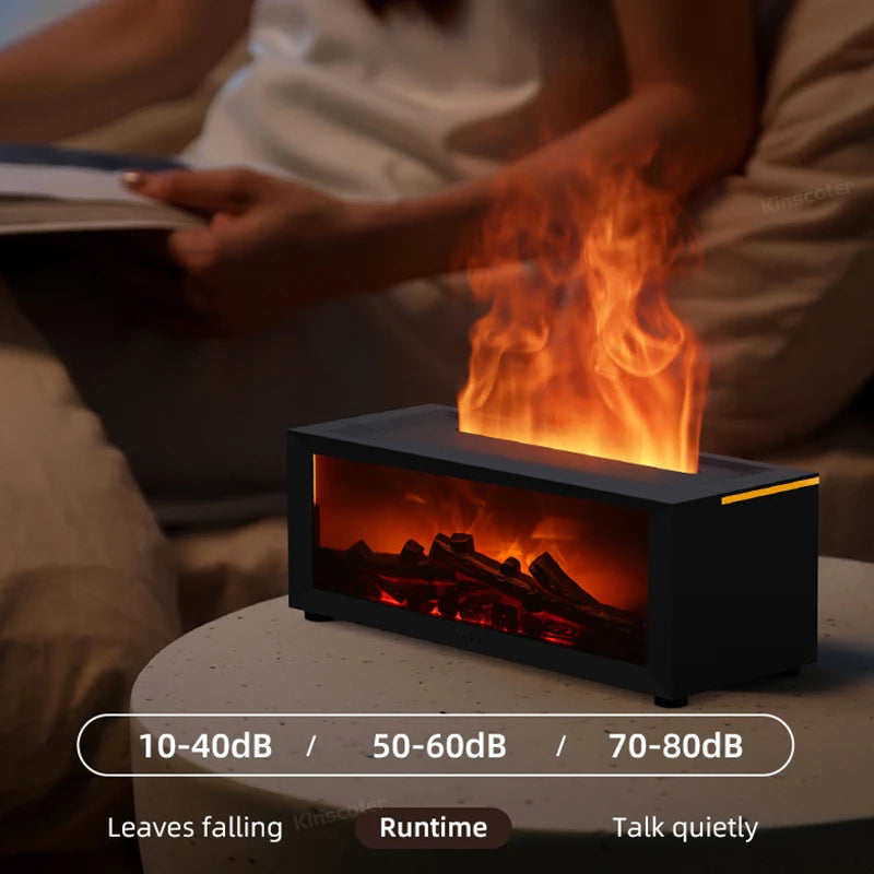 Stylique Glow Flame Aroma Diffuser – LED Fireplace Humidifier with Remote & Essential Oil Function