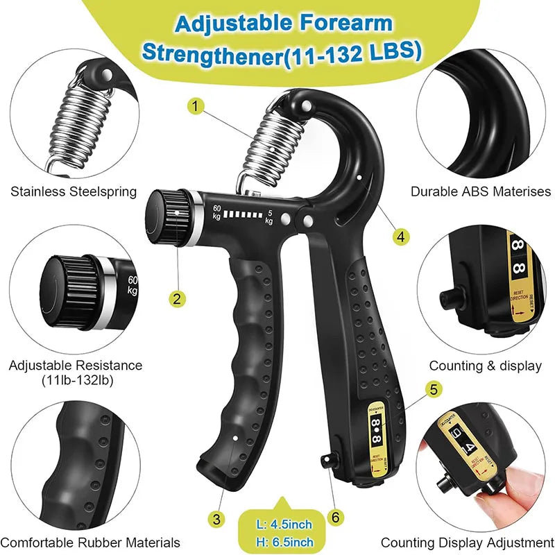 Stylique Glow Premium Grip Strength Trainer Kit – Finger Exerciser & Forearm Workout Ring for Muscle Building & Stress Relief
