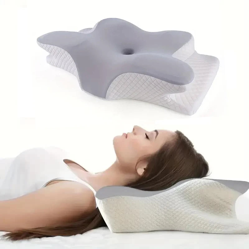Stylique Glow™ Butterfly Memory Foam Pillow – Orthopedic Neck Relief for Deep Sleep Comfort