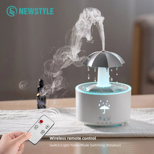 Stylique Glow Umbrella Water Drop Diffuser – Ultrasonic Humidifier with LED Lights & Essential Oil Aromatherapy