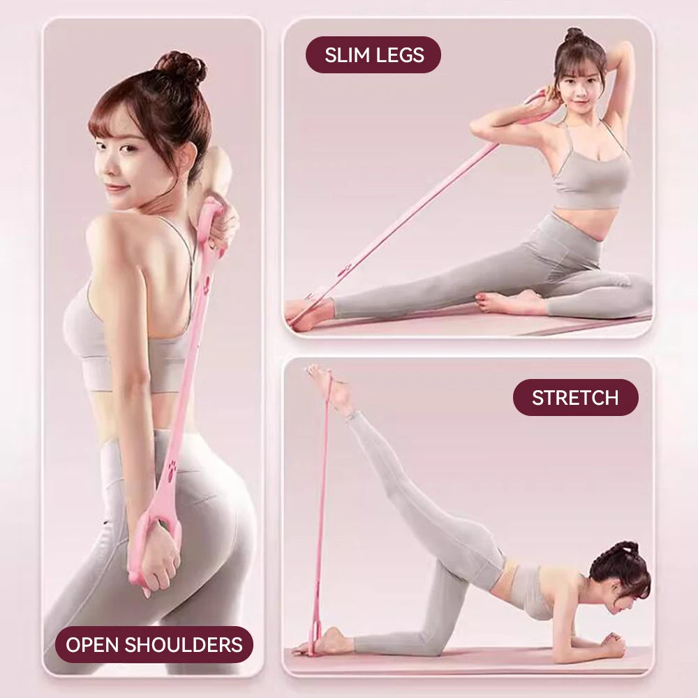 Stylique Glow™ Cat Paw Yoga Resistance Band – Elegant Tension Rope for Stretching, Chest & Shoulder Fitness