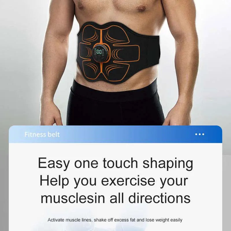 Stylique Glow™ EMS Ab Toner Belt – USB Rechargeable Smart Slimming & Muscle Stimulator for Home Fitness