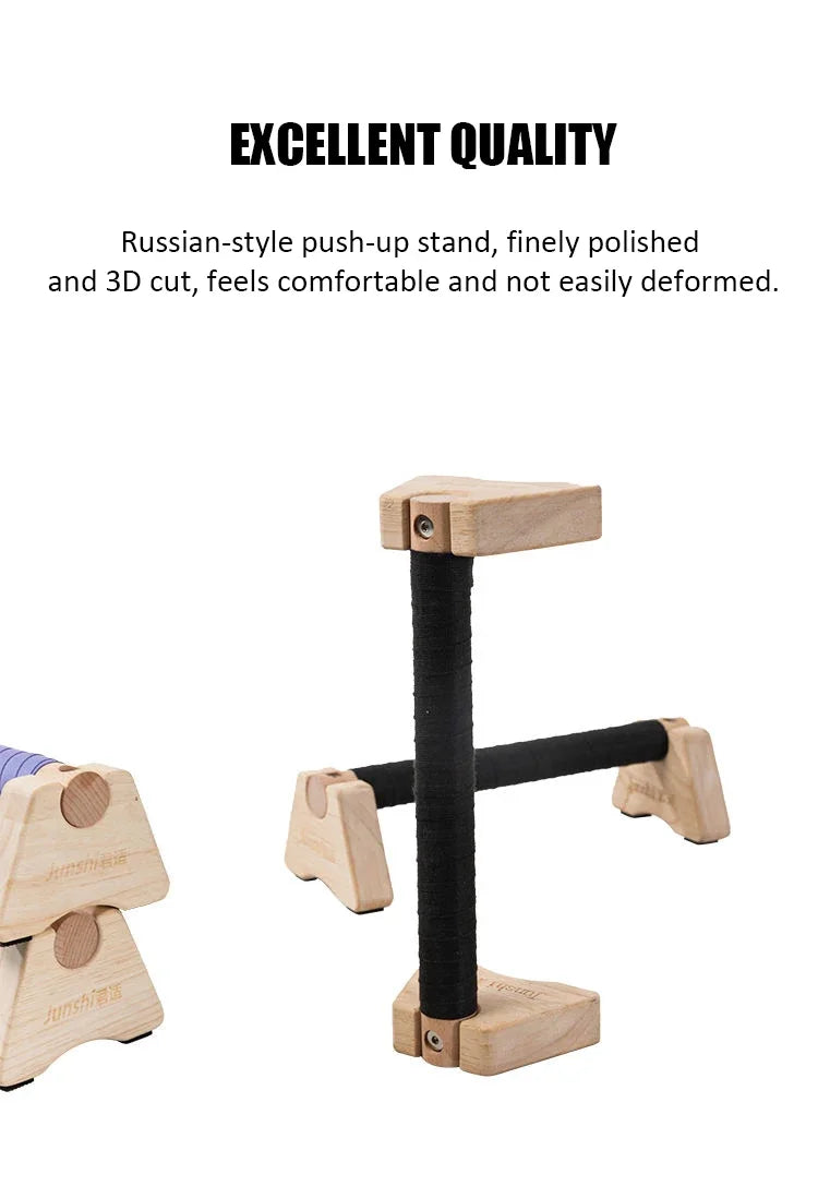 Stylique Glow™ Premium Wooden Push-Up Stand – Non-Slip Beech Wood Parallettes for Home Strength & Calisthenics Training