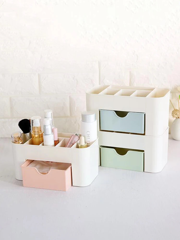 Stylique Glow™ Luxury Multifunctional Nail & Cosmetic Storage Box – Elegant Desktop Organizer