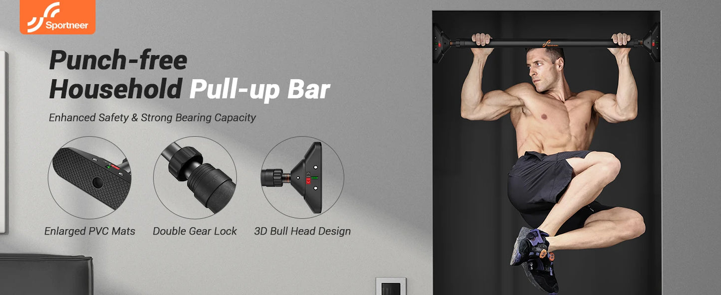 Stylique Glow™ No-Screw Adjustable Pull-Up Bar – Luxury Home Strength Trainer, 440lbs Capacity