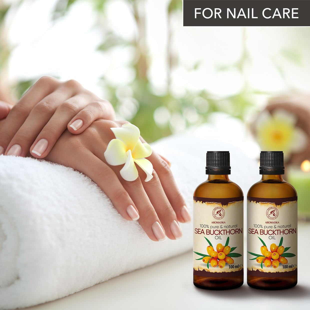 Sea Buckthorn Fruit Oil Set 2 * 100Ml - 200 Ml 100% Pure & Natural - Cold Pressed - Unrefined - Hippophae Rhamnoides Oil - Best for Hair - Face - Body - for Beauty – Relaxation for Skin