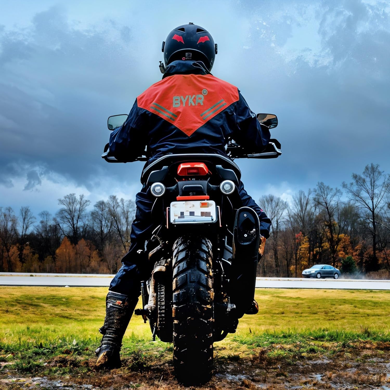 Waterproof Outdoors Motorcycle Rain Suits for Men & Women Cycling 2-Piece Breathable & Windproof Wet Weather Protection