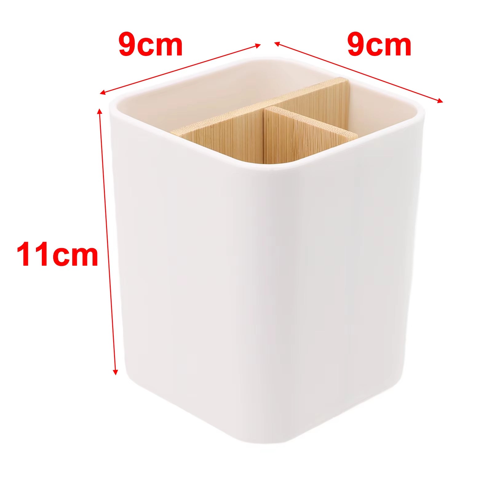 Bathroom Toothbrush Holder 3 Slots Wooden Toothpaste and Pen Holder Storage Box Toothpaste Toothbrush Stand Bathroom Accessories