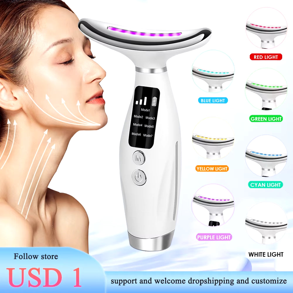 Neck Face Beauty Device Vibration Massage for Face and Neck Personal Ccare Skindion Home Use Beauty Device Face Lifting Machine