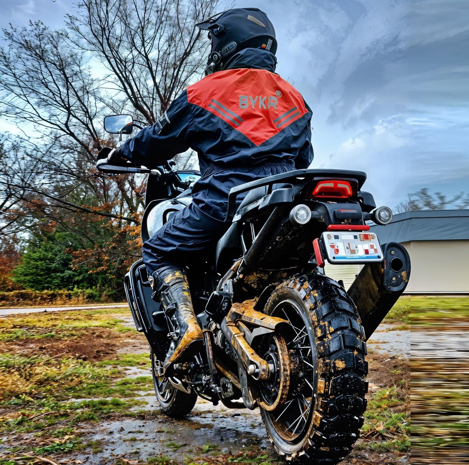 Waterproof Outdoors Motorcycle Rain Suits for Men & Women Cycling 2-Piece Breathable & Windproof Wet Weather Protection